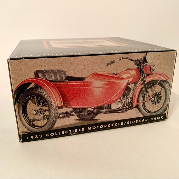 1933 Harley-Davidson Flathead Sidecar Motorcycle Diecast Replica Bank - Picture 6 of 11